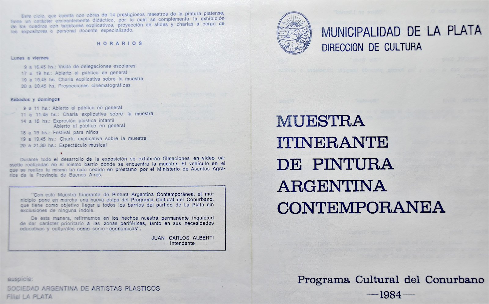 1984 MUESTRA ITINERANTE DE PINTURA CATÁLOGO