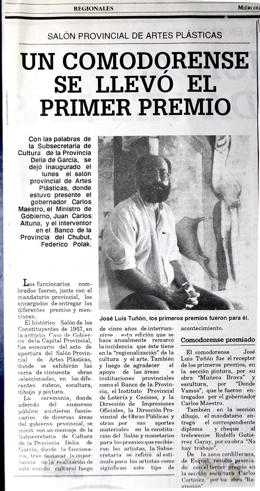 1992 PRIMER PREMIO PINTURA Y ESCULTURA SALÓN 92