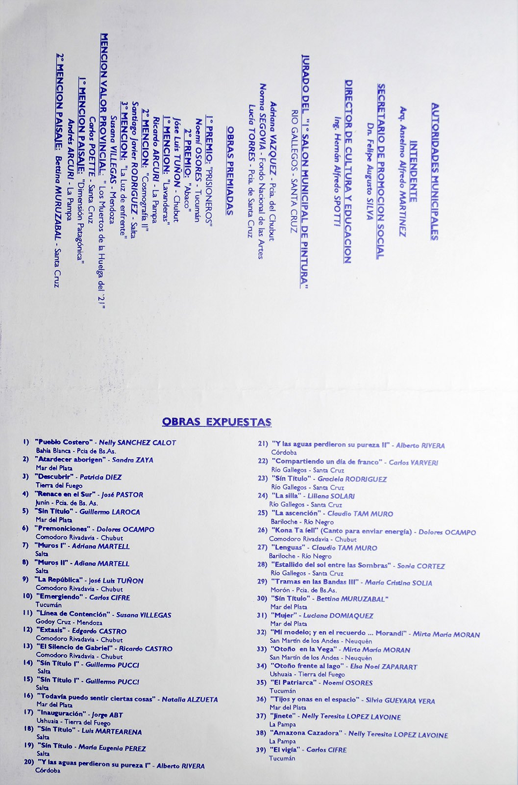 1992 SALÓN MUNICIPAL RIO GALLEGOS 92
