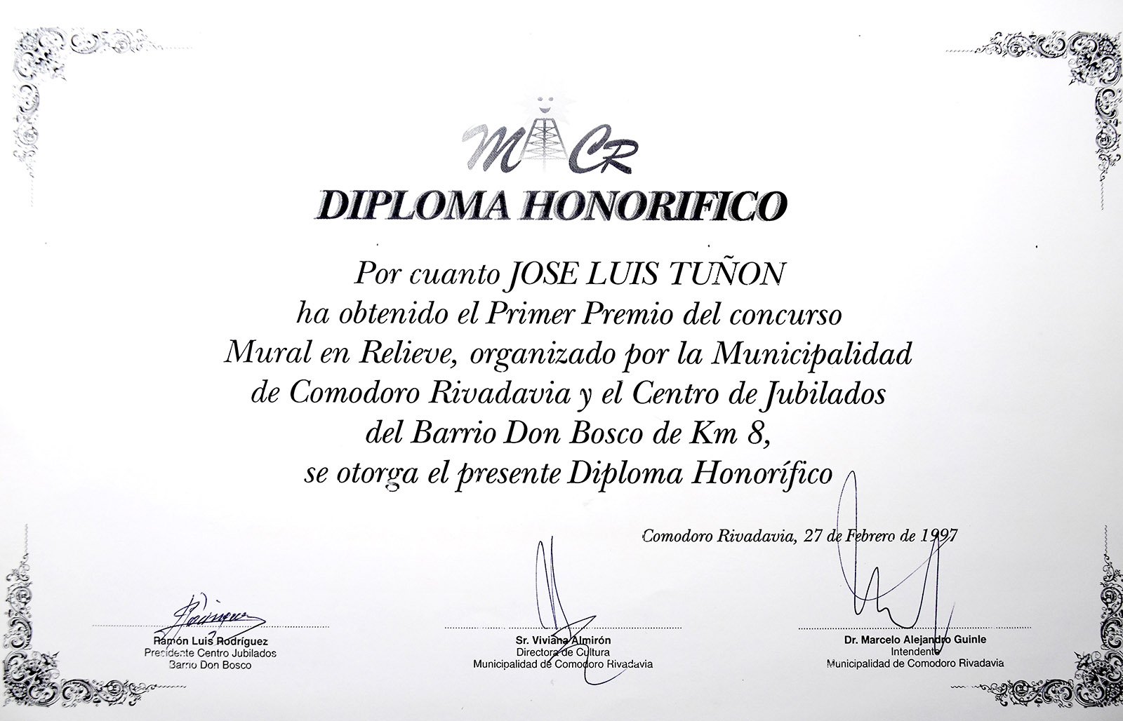 1997 PRIMER PREMIO MONUMENTO TERCERA EDAD
