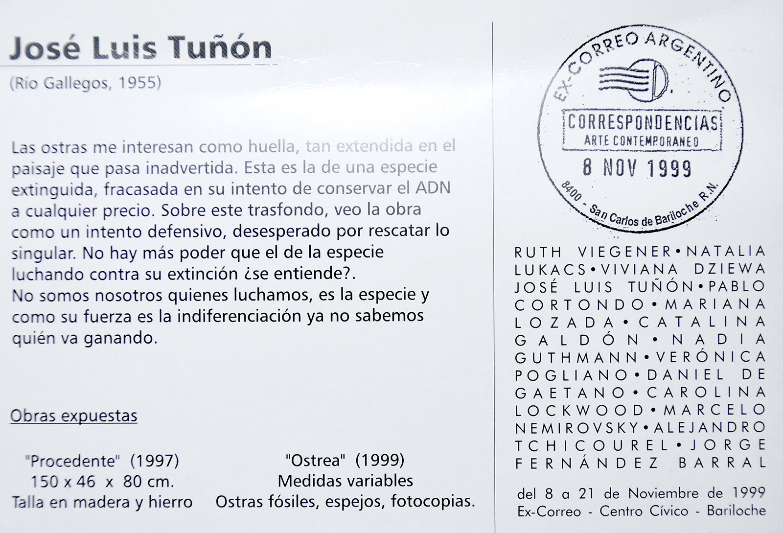 1999 CORRESPONDENCIAS BARILOCHE