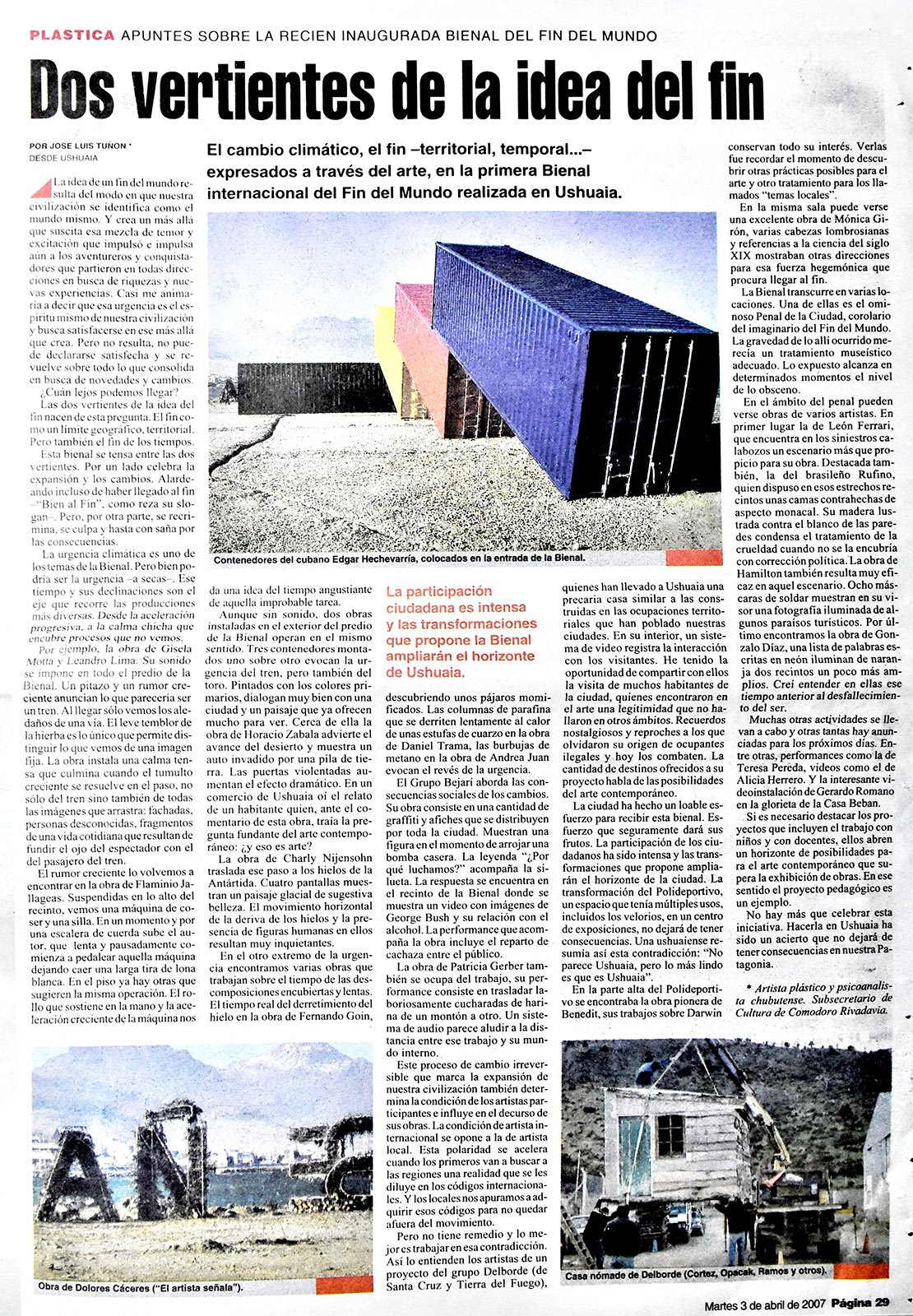 2007 BIENAL DEL FIN DEL MUNDO PÁGINA12